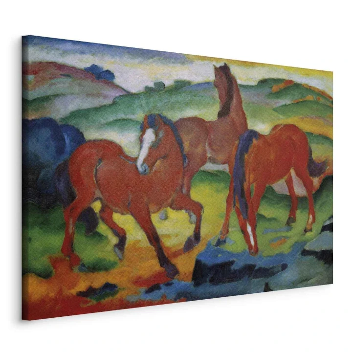 Obraz - Franz Marc – Czerwone konie (Pasące się Konie IV)