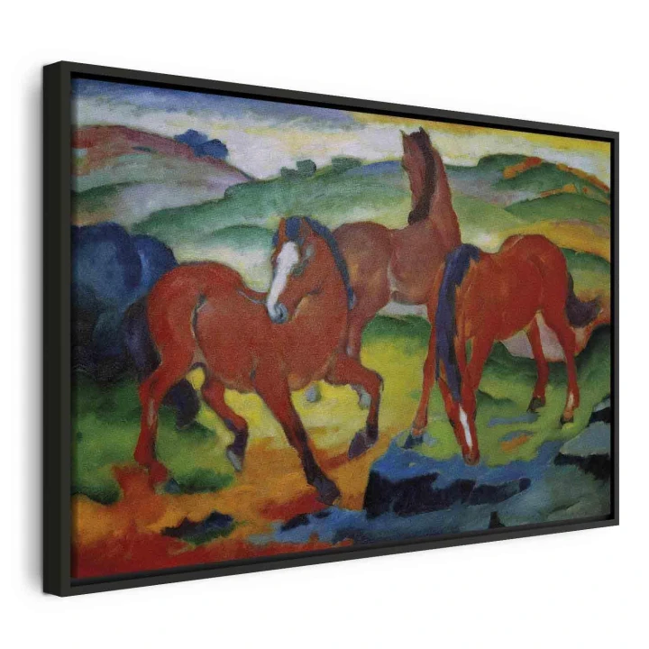 Obraz - Franz Marc – Czerwone konie (Pasące się Konie IV)