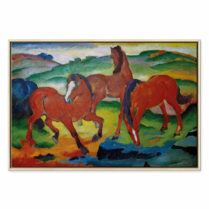Obraz - Franz Marc – Czerwone konie (Pasące się Konie IV)