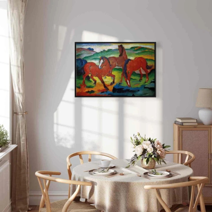 Obraz - Franz Marc – Czerwone konie (Pasące się Konie IV)