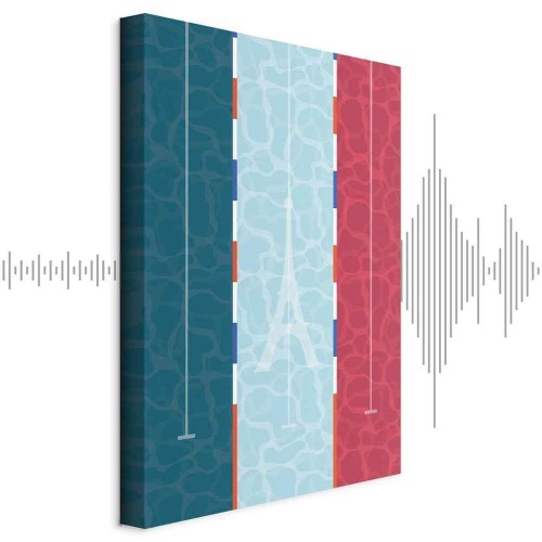 Obraz - Graficzna ilustracja basenu na tle flagi Francji