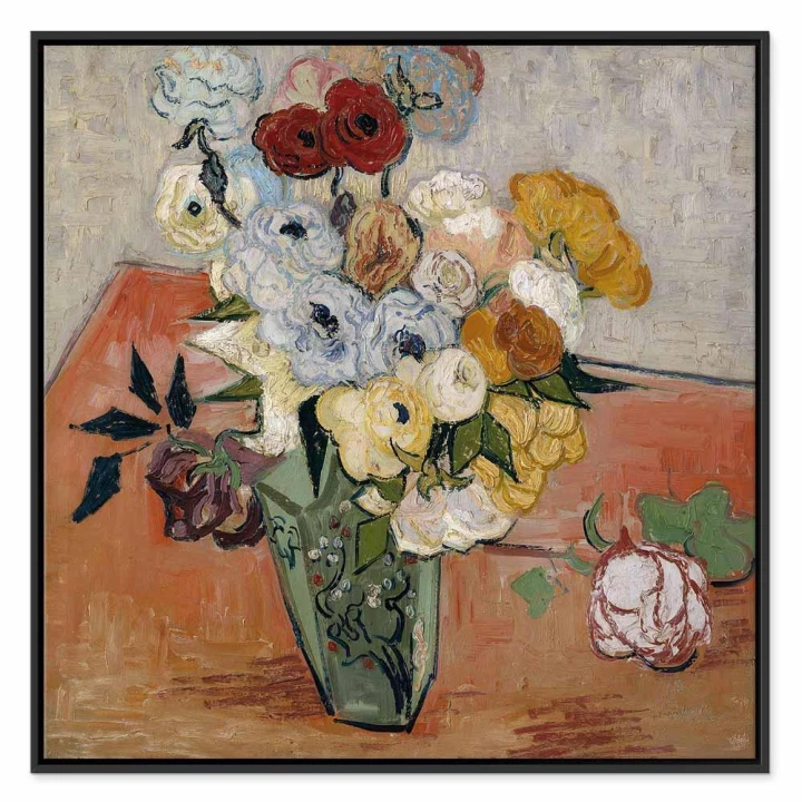 Obraz - Vincent Van Gogh – Martwa natura z japońskim wazonem, różami i zawilcami