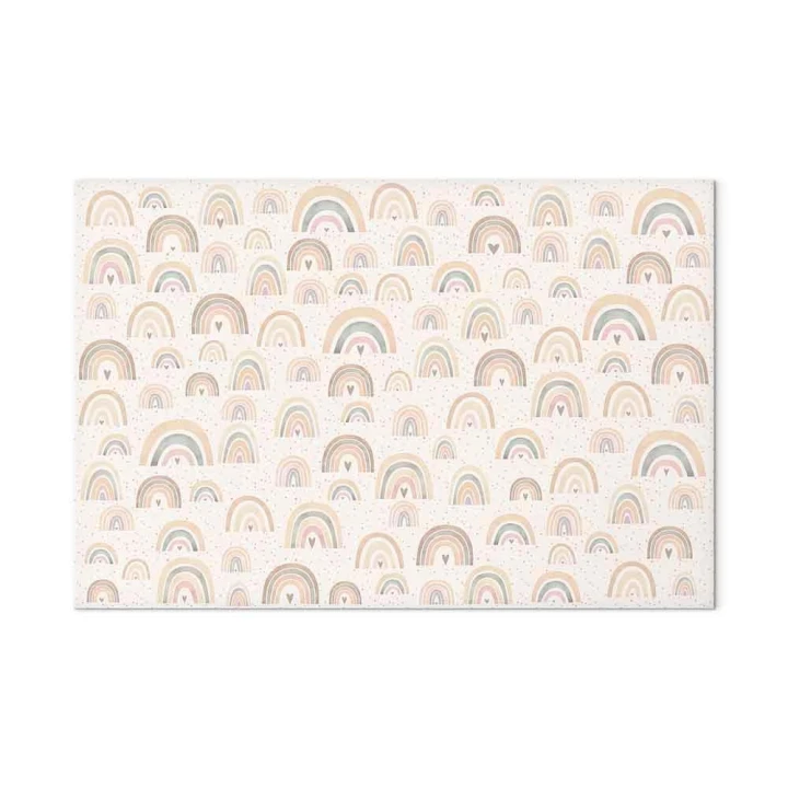 Obraz - Wiosna - pastelowe tęcze z serduszkami w deszczowy dzień