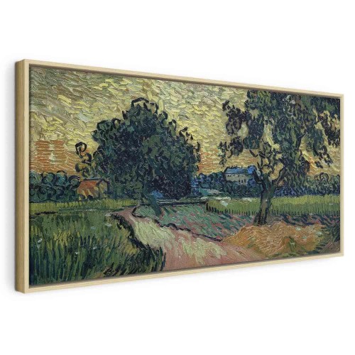 Obraz - Vincent Van Gogh – Krajobraz z zamkiem Auvers o zachodzie słońca