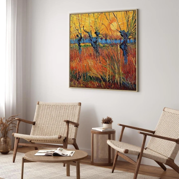 Obraz - Vincent van Gogh – Wierzby o zachodzie słońca