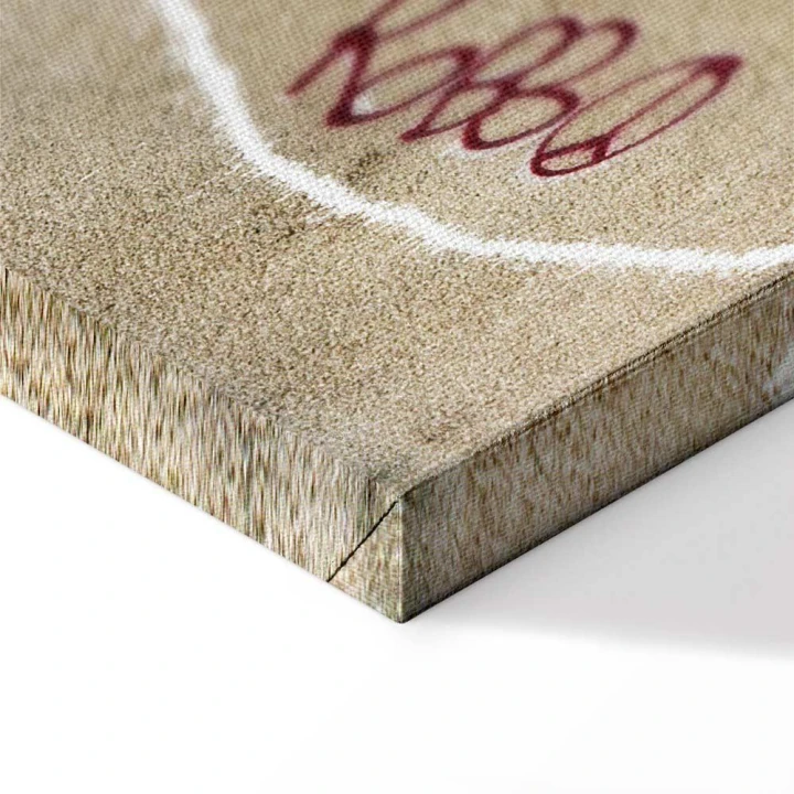 Obraz - Samolot Banksy (1-częściowy) - graffiti czerwone napisy na tle muralu