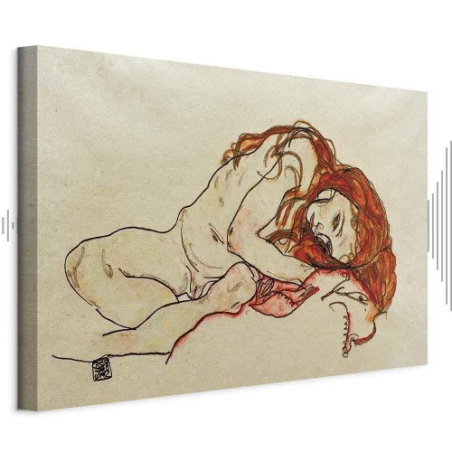Obraz - Egon Schiele – Przykucnięta dziewczyna z pochyloną głową