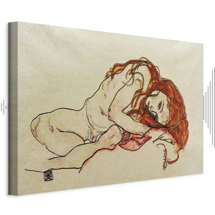 Obraz - Egon Schiele – Przykucnięta dziewczyna z pochyloną głową