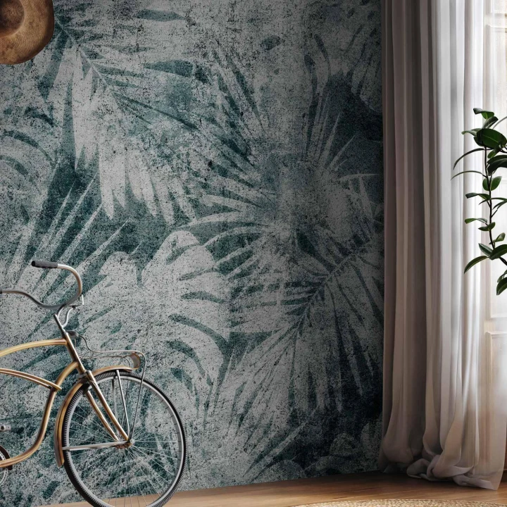 Fototapeta - Egzotyczna natura w dżungli - pejzaż roślinny z liśćmi z deseniami