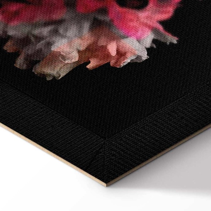 Obraz - Czar piwonii (1-częściowy) - kolorowy bukiet kwiatów na czarnym tle