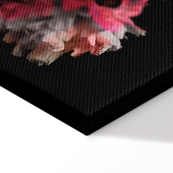 Obraz - Czar piwonii (1-częściowy) - kolorowy bukiet kwiatów na czarnym tle