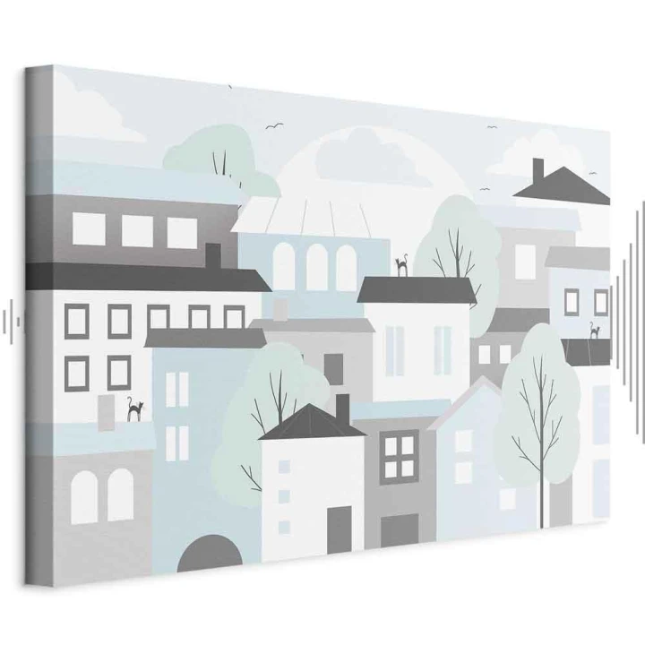 Obraz - Kolorowe miasteczko (1-częściowy) szeroki