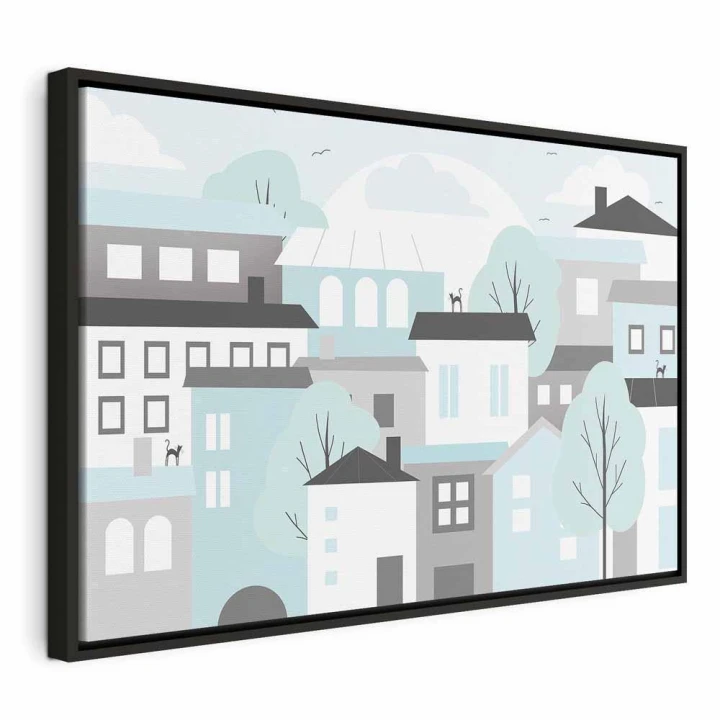 Obraz - Kolorowe miasteczko (1-częściowy) szeroki