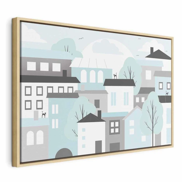 Obraz - Kolorowe miasteczko (1-częściowy) szeroki