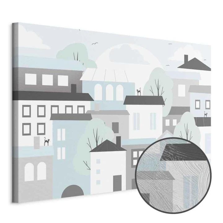 Obraz - Kolorowe miasteczko (1-częściowy) szeroki