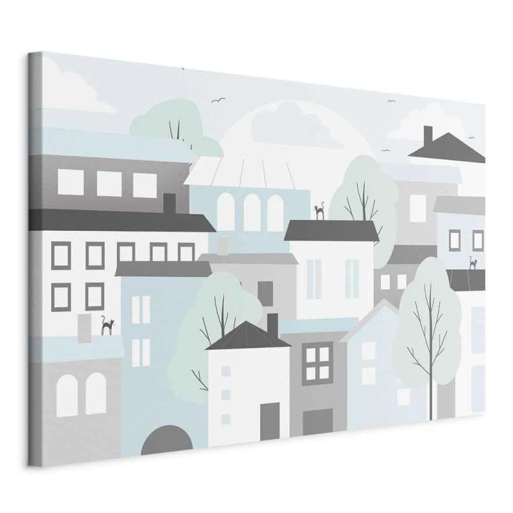 Obraz - Kolorowe miasteczko (1-częściowy) szeroki