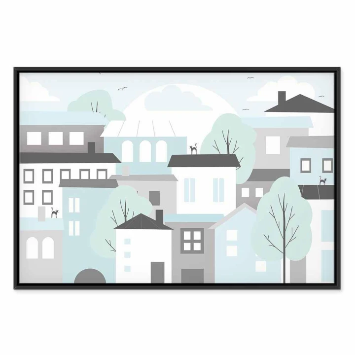 Obraz - Kolorowe miasteczko (1-częściowy) szeroki