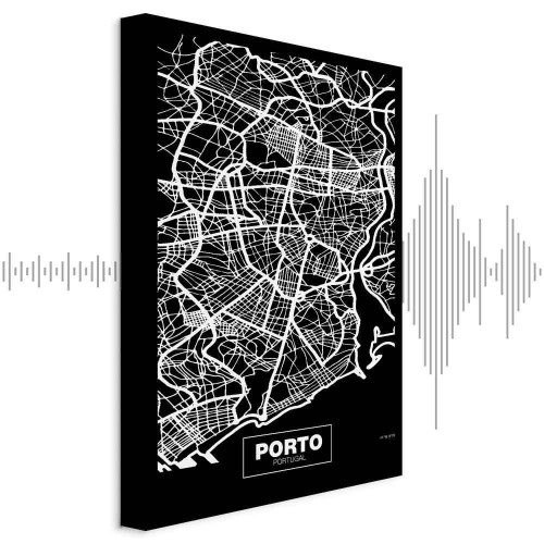 Obraz - Mapa w negatywie: Porto (1-częściowy) pionowy