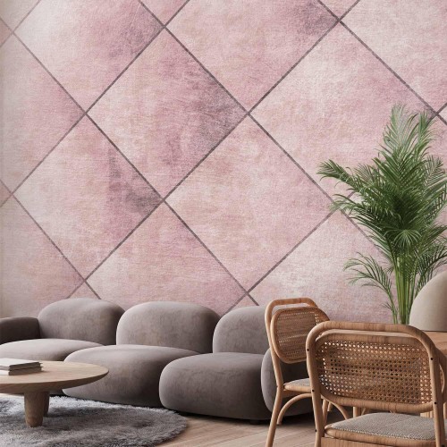Fototapeta - Idealne cięcia - jednolity geometryczny wzór w kafelki z deseniem