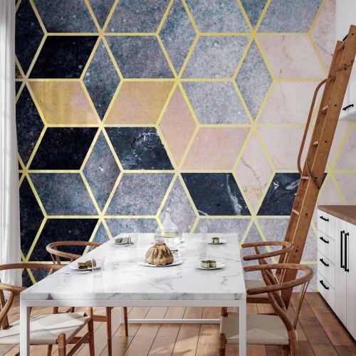 Fototapeta - Niebieski wzór geometryczny