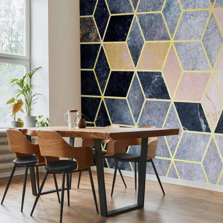 Fototapeta - Niebieski wzór geometryczny
