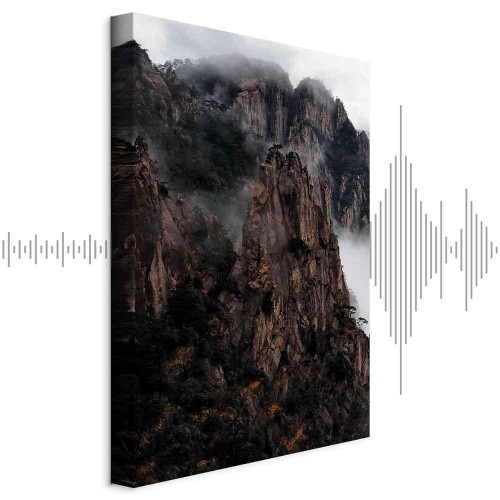 Obraz - W sercu górskiego pejzażu (1-częściowy) - chmury między skałami
