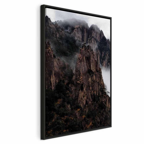 Obraz - W sercu górskiego pejzażu (1-częściowy) - chmury między skałami