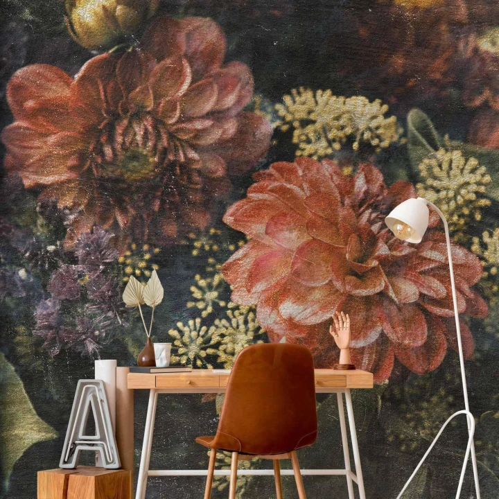 Fototapeta - Retro kwiaty - pierwszy wariant
