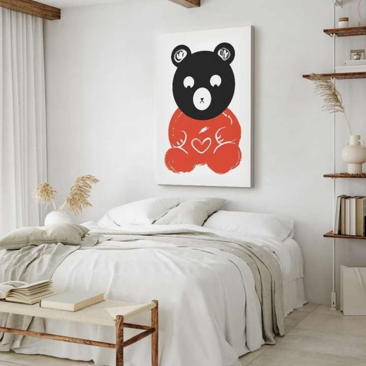 Obraz - Zamyślony miś (1-częściowy) pionowy