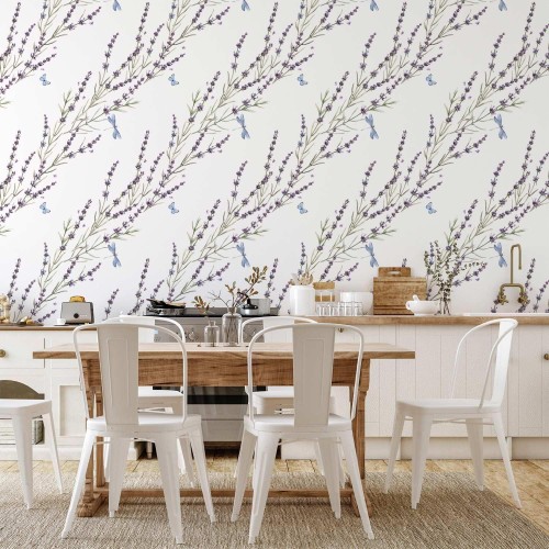 Tapeta - Motyle wśród lawendy