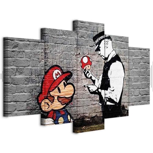 Obraz - Super Mario Mushroom Cop (Banksy)
