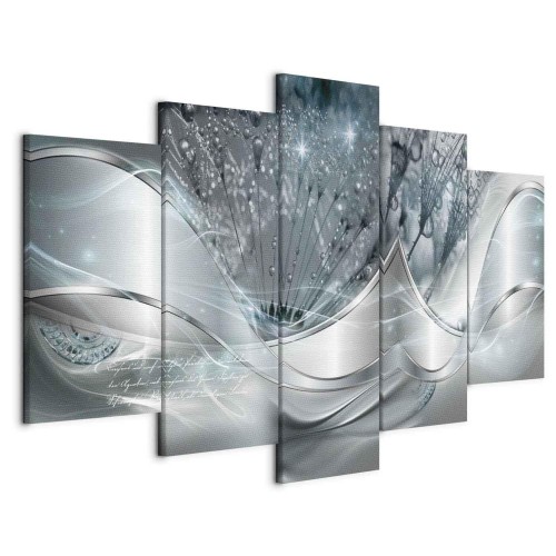 Obraz - Świecące dmuchawce (5-częściowy) niebieski szeroki