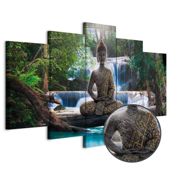 Obraz - Budda i wodospad