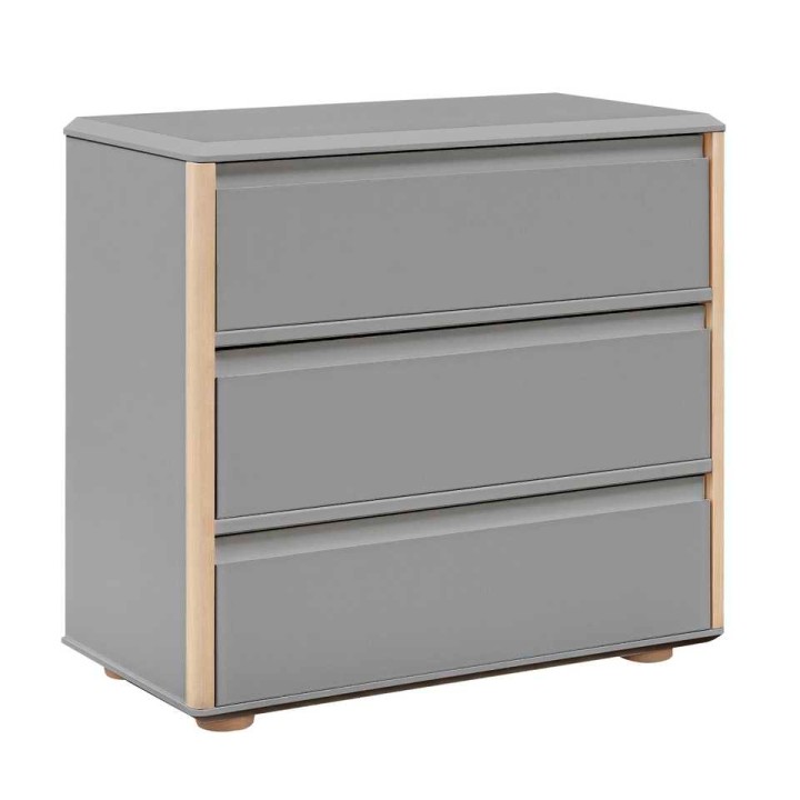 Komoda Funflex 3 szuflady MDF w kolorze szarym