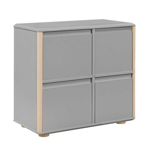 Komoda młodzieżowa Funflex 4 drzwi MDF w kolorze szarym