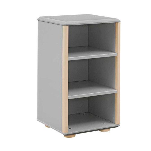 Regał niski wąski Funflex szary do pokoju młodzieżowego