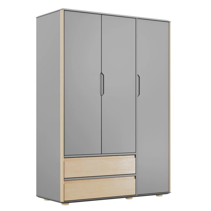 Szafa młodzieżowa Funflex trzydrzwiowa szara z szufladami