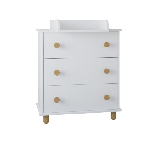 Komoda z przewijakiem Lilo biała, widok z przodu