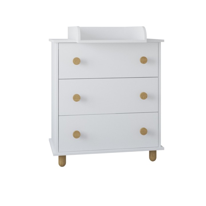 Komoda z przewijakiem Lilo biała, widok z przodu