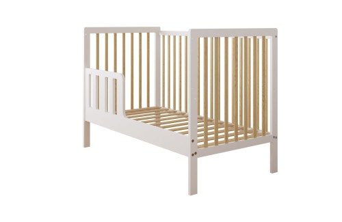 Łóżeczko dziecięce Lilo białe z barierką tapczanika