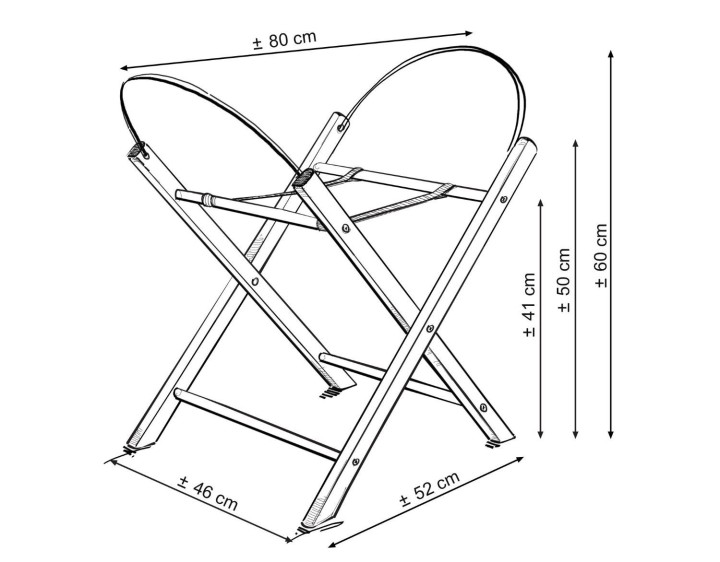 Wymiary bukowego stojaka pod kosz Mojżesza