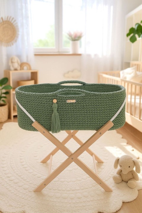 Kosz Mojżesza Szałwia na składanym stojaku z drewna bukowego