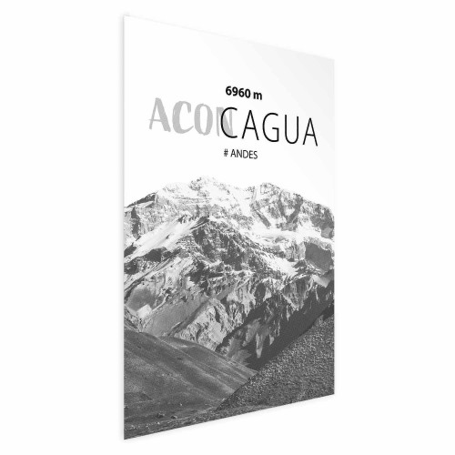 Plakat - Majestatyczny szczyt górski Aconcagua korona gór pejzaż górski