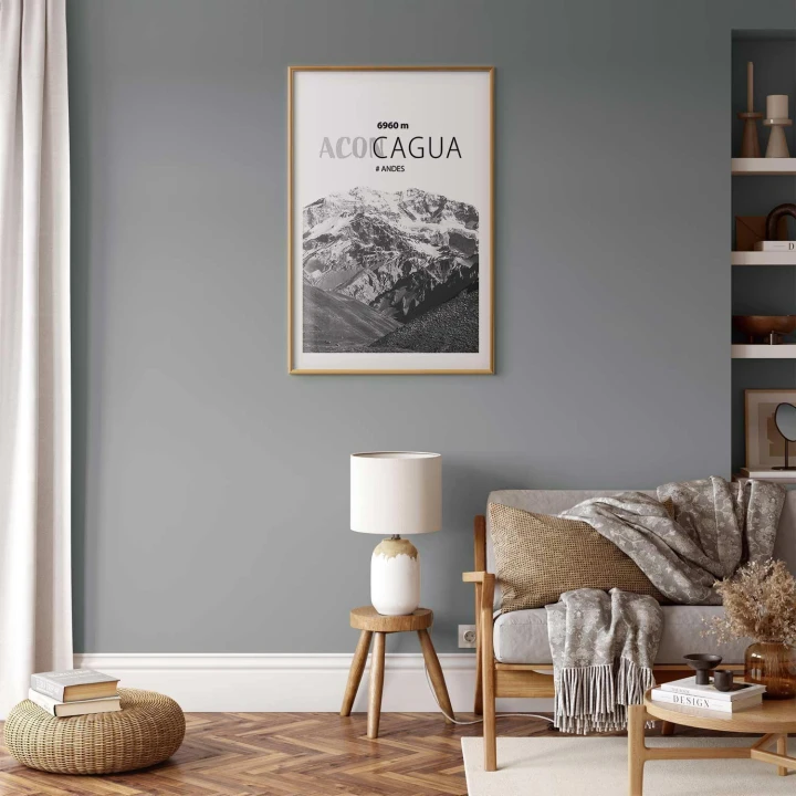 Plakat - Majestatyczny szczyt górski Aconcagua korona gór pejzaż górski