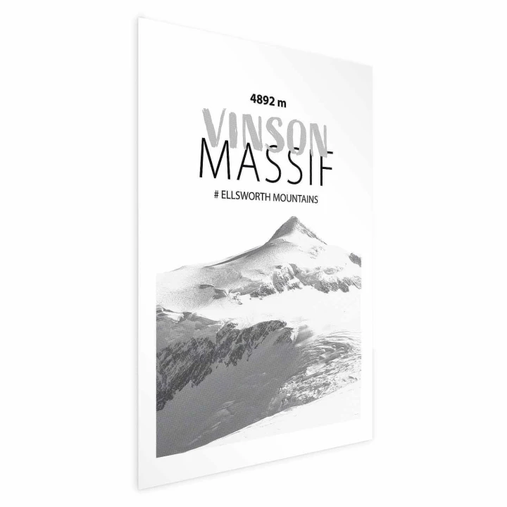 Plakat - majestatyczny szczyt górski Vinson Massif korona gór pejzaż górski