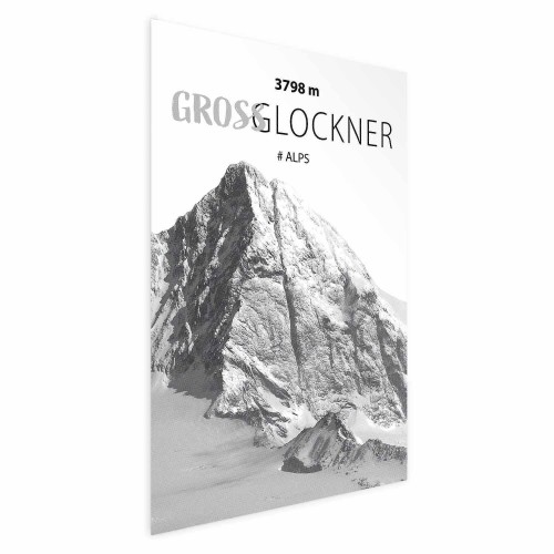 Plakat - Majestatyczny szczyt górski Glosslockner korona gór pejzaż górski