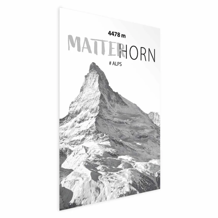 Plakat - majestatyczny szczyt górski Matterhorn korona gór pejzaż górski