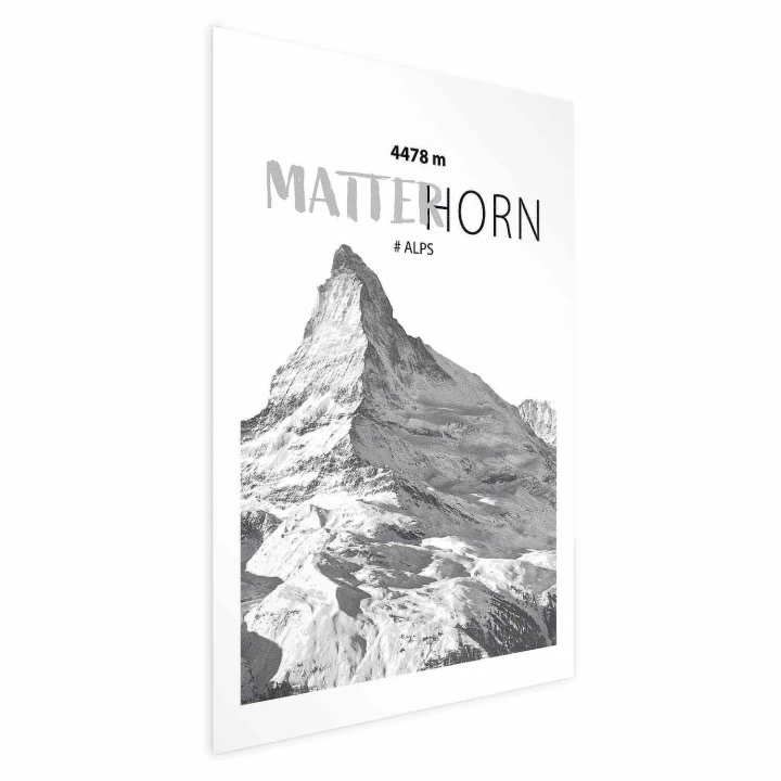 Plakat - majestatyczny szczyt górski Matterhorn korona gór pejzaż górski