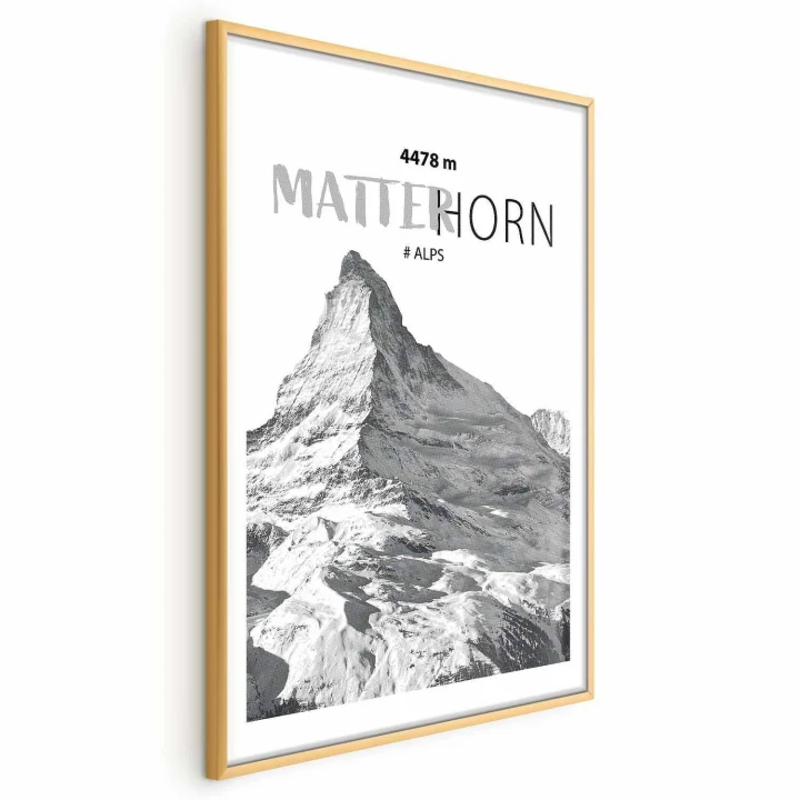 Plakat - majestatyczny szczyt górski Matterhorn korona gór pejzaż górski