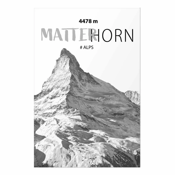 Plakat - majestatyczny szczyt górski Matterhorn korona gór pejzaż górski